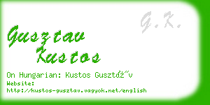 gusztav kustos business card